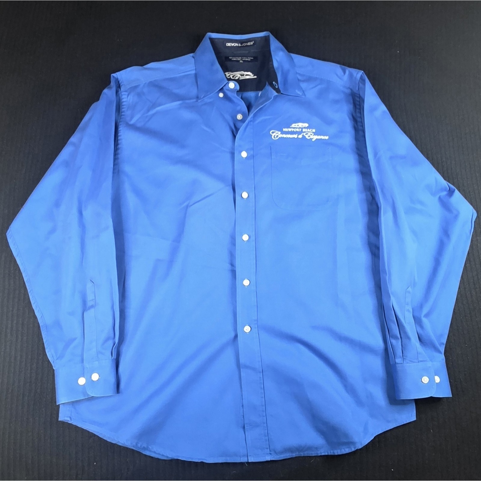 Devon & Jones Men Xl Pima Cotton Twill Shirt Newport Beach Concours...